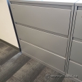 Silver Steelcase 36" 3 Drawer Lateral File Cabinet., Locking